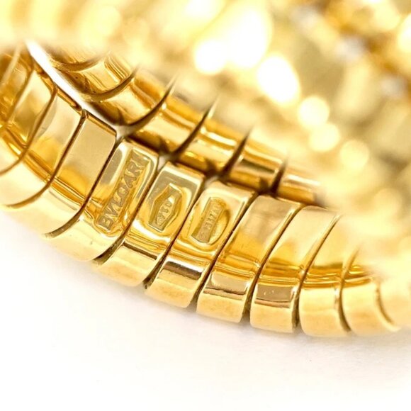 BVLGARI Bulgari Tubogas Snake Ring size US6.5 18k Yellow Gold 750 Auth w/Box - Picture 7 of 8